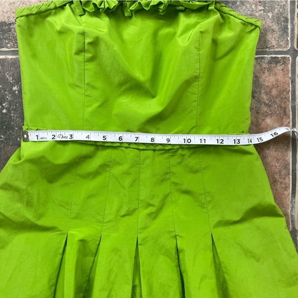 Lilly Pulitzer Silk Blend Belinda Rosette Green Strapless Dress Size 4 - Picture 8 of 14